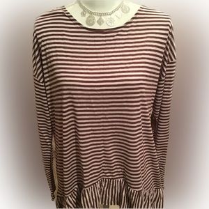 - New Striped Shirt With Cute Ruffle